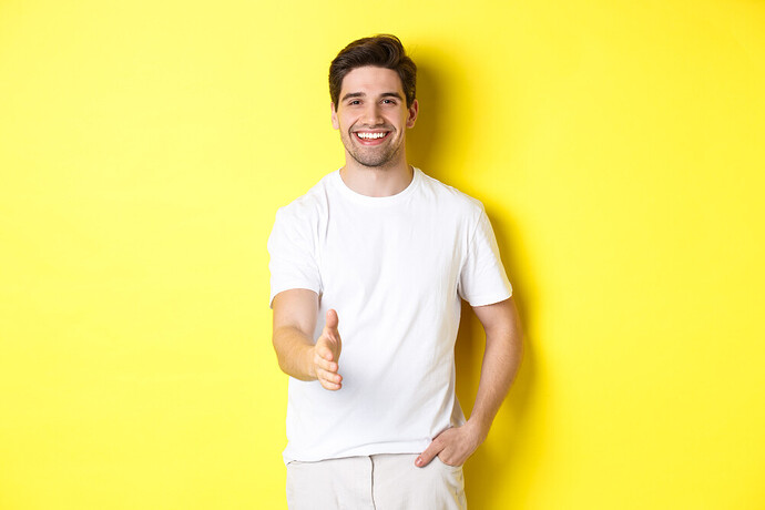 handsome-confident-man-extending-hand-handshake-greeting-you-saying-hello-standing-white-t-shirt-yellow-background